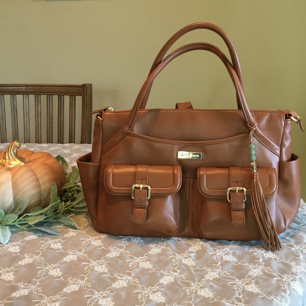 Lily Jade Elizabeth Camel & Gold Diaper Bag Purse